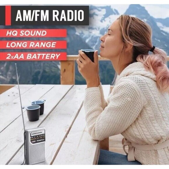 Portable Radio Emergency AM/FM, 2AA Battery Operated with Long Range Reception - Picture 3 of 6